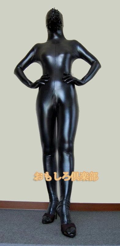 【新品】全身タイツ 光沢 ツルスベ ゼンタイ 黒 Lサイズ ZENTAI Amazon.co.jp: 光沢 メタリック 全身タイツ 6頭ファスナー 黒色 Zentai